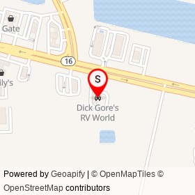 Dick Gore's RV World on Charles Usinas Memorial Highway,  Florida - location map