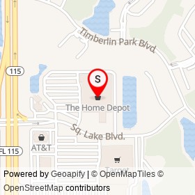 The Home Depot on Square Lake Boulevard, Jacksonville Florida - location map