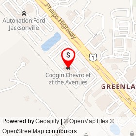 Coggin Chevrolet at the Avenues on Philips Highway, Jacksonville Florida - location map