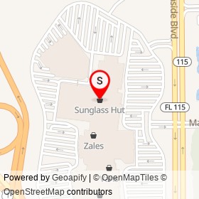 Sunglass Hut on Southside Boulevard, Jacksonville Florida - location map