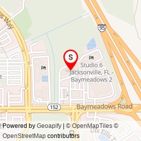 Studio 6 Jacksonville, FL - Baymeadows 1 on Baymeadows Road, Jacksonville Florida - location map