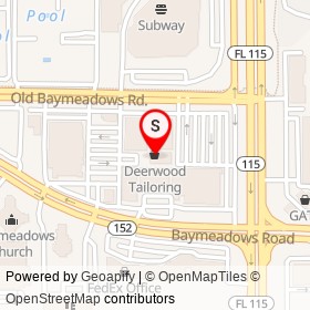 Deerwood Tailoring on Old Baymeadows Road, Jacksonville Florida - location map