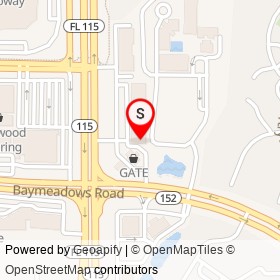 Pizza Hut on 10063-1 Baymeadows Ap, Jacksonville Florida - location map