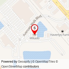Mikado on Avenues Walk Boulevard, Jacksonville Florida - location map