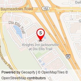 Knights Inn Jacksonville at Dix Ellis Trail on Dix Ellis Trail, Jacksonville Florida - location map
