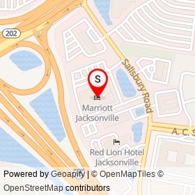 Marriott Jacksonville on Salisbury Road, Jacksonville Florida - location map