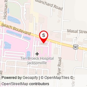River Point Behavioral Health on Beach Boulevard, Jacksonville Florida - location map