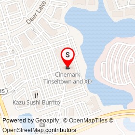 Cinemark Tinseltown and XD on Southside Boulevard, Jacksonville Florida - location map