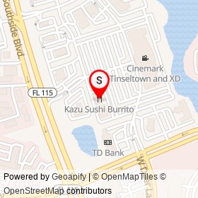 Kazu Sushi Burrito on Southside Boulevard, Jacksonville Florida - location map