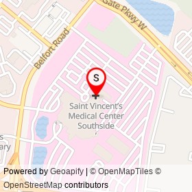Saint Vincent’s Medical Center Southside on Belfort Road, Jacksonville Florida - location map