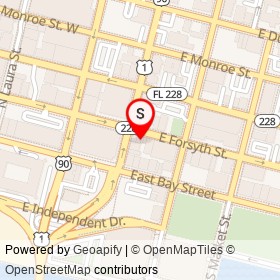 Casa Dora Italian Cafe on East Forsyth Street, Jacksonville Florida - location map