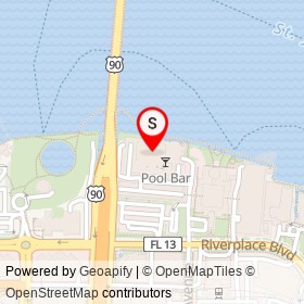 DoubleTree by Hilton Hotel Jacksonville Riverfront on Riverplace Boulevard, Jacksonville Florida - location map