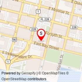 Bay Street Bar and Grill on East Bay Street, Jacksonville Florida - location map