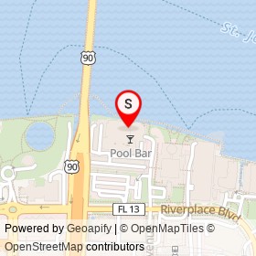 Riverview Lounge on Southbank Riverwalk, Jacksonville Florida - location map