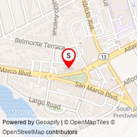 San Marco Bookstore on Atlantic Boulevard, Jacksonville Florida - location map
