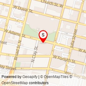 Rojas Pizza on West Adams Street, Jacksonville Florida - location map