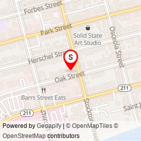Oak and Stockton on Oak Street, Jacksonville Florida - location map