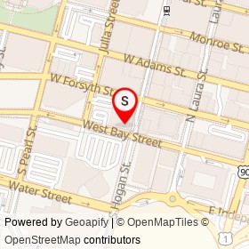 JL Trent's Downtown Cafe on West Bay Street, Jacksonville Florida - location map