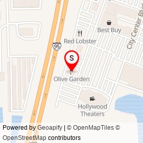 Olive Garden on I 95, Jacksonville Florida - location map