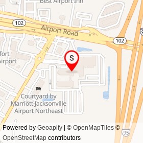 Crowne Plaza Jacksonville Airport/I-95N on Duval Road, Jacksonville Florida - location map