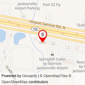 Airport Motor Inn on Airport Service Road South, Jacksonville Florida - location map