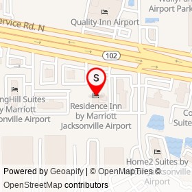 Residence Inn by Marriott Jacksonville Airport on Airport Service Road South, Jacksonville Florida - location map