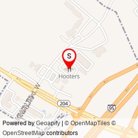 Hooters on Gateway Boulevard West, Savannah Georgia - location map