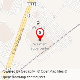 Walmart Supercenter on South Washington Street, North Attleborough Massachusetts - location map