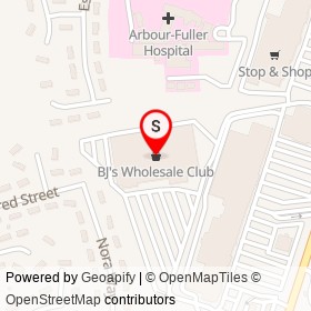 BJ's Wholesale Club on Washington Street, Attleboro Massachusetts - location map