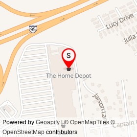 The Home Depot on Jarson Lane, Attleboro Massachusetts - location map