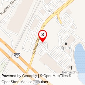 Tesla Supercharger on School Street, Mansfield Massachusetts - location map