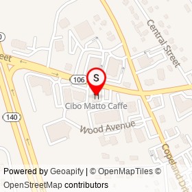 Cibo Matto Caffe on Chauncy Street, Mansfield Massachusetts - location map