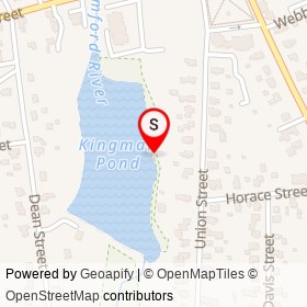 Kingman Pond on Union Street, Mansfield Massachusetts - location map