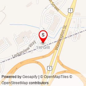110 Grill on Ledgeview Way, Wrentham Massachusetts - location map