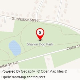 Sharon Dog Park on Excercise Path, Sharon Massachusetts - location map