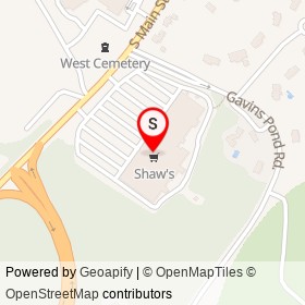 Shaw's on Gavins Pond Road, Sharon Massachusetts - location map