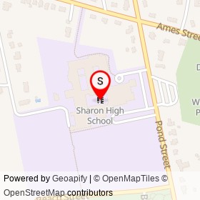 Sharon High School on Ames Street, Sharon Massachusetts - location map