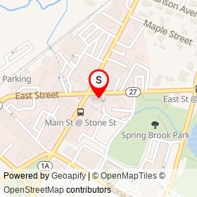 TD Bank on East Street, Walpole Massachusetts - location map