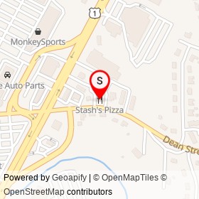Stash's Pizza on Dean Street, Norwood Massachusetts - location map