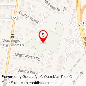 Wentworth Area on Wentworth Street, Westwood Massachusetts - location map