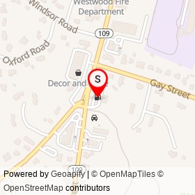 Mobil on High Street, Westwood Massachusetts - location map