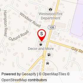 Westwood Cleaners on High Street, Westwood Massachusetts - location map