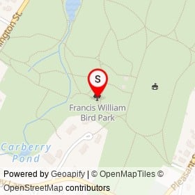 Francis William Bird Park on , Walpole Massachusetts - location map