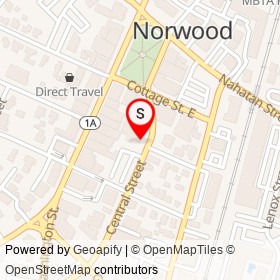 Bubbles Up on Central Street, Norwood Massachusetts - location map