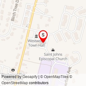 Westwood Bridge Club on Deerfield Avenue, Westwood Massachusetts - location map