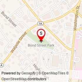 Bond Street Park on , Norwood Massachusetts - location map