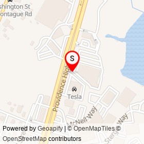 Tesla Supercharger on Providence Highway, Dedham Massachusetts - location map