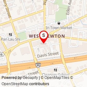 West Newton Cinema on Washington Street, Newton Massachusetts - location map