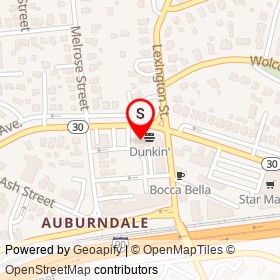 Auburndale Liquors on Commonwealth Avenue, Newton Massachusetts - location map