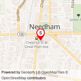 Needham Bowlaway on Chestnut Street, Needham Massachusetts - location map